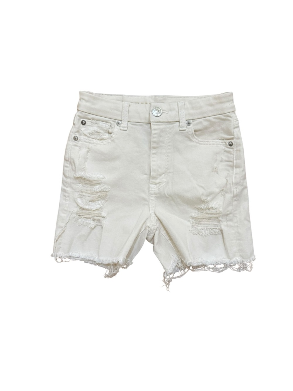 American Eagle Outfitters White Distressed Denim Shorts